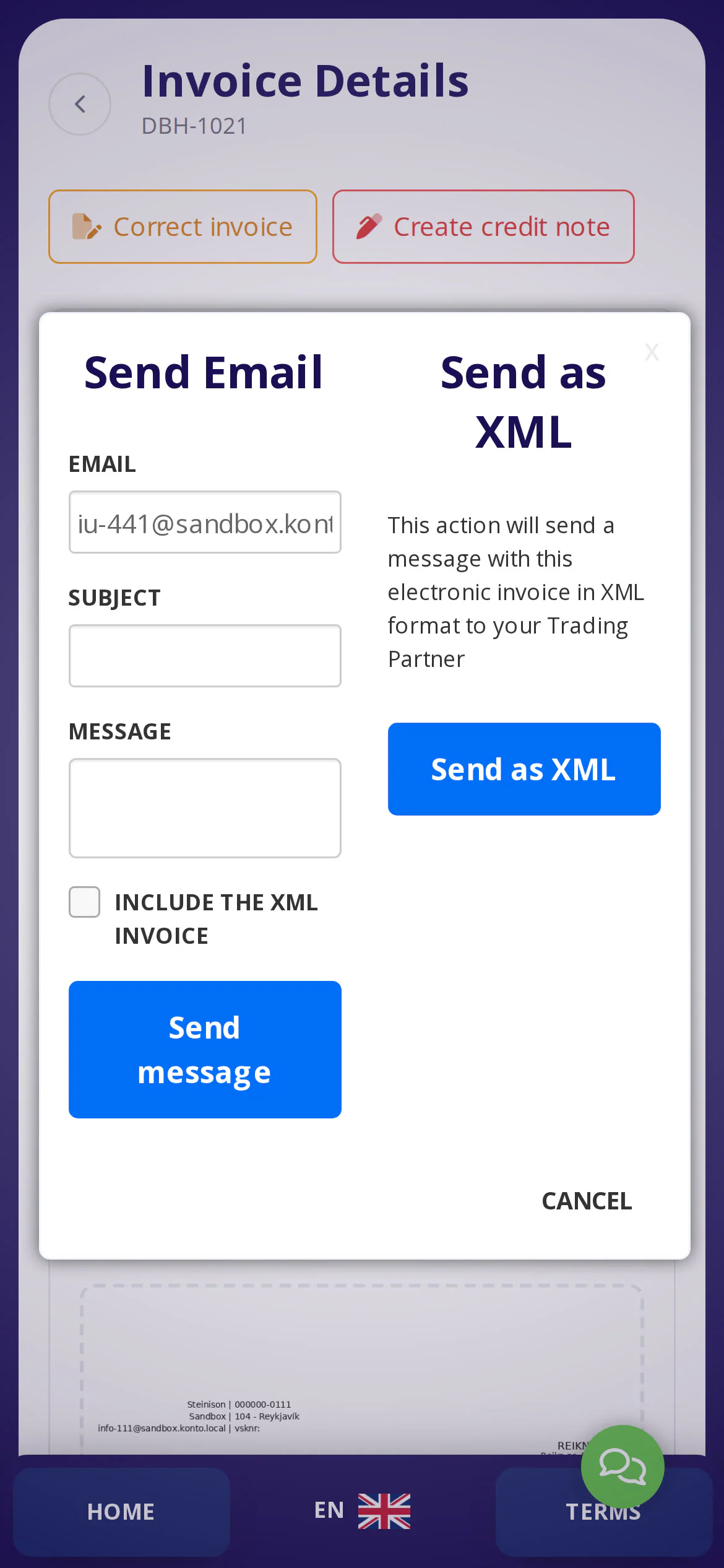Choose email or XML depending on the recipient's needs.